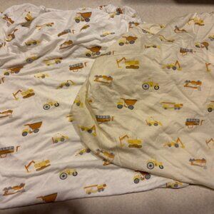 Set of 2 KeoBabies Islo Fitted Mini Crib sheets 38" x 26" Construction Diggers